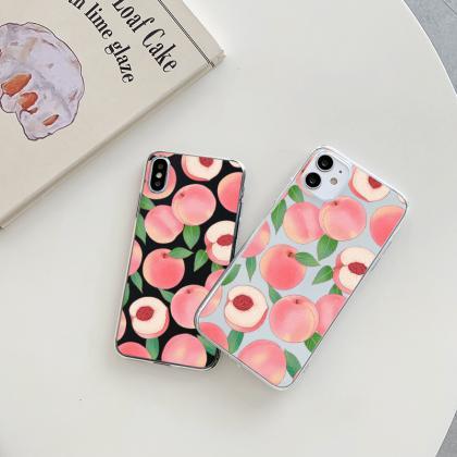 Cute peach transparent phone case