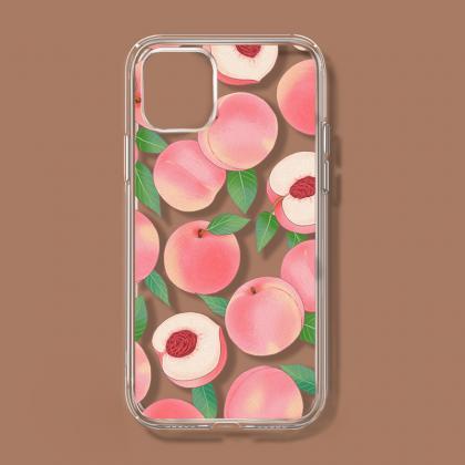 Cute peach transparent phone case