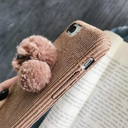 Cute plush puppy phone case