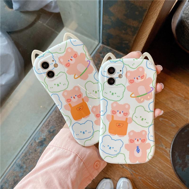 White Cartoon Bear Mobile Phone Protective Case on Luulla