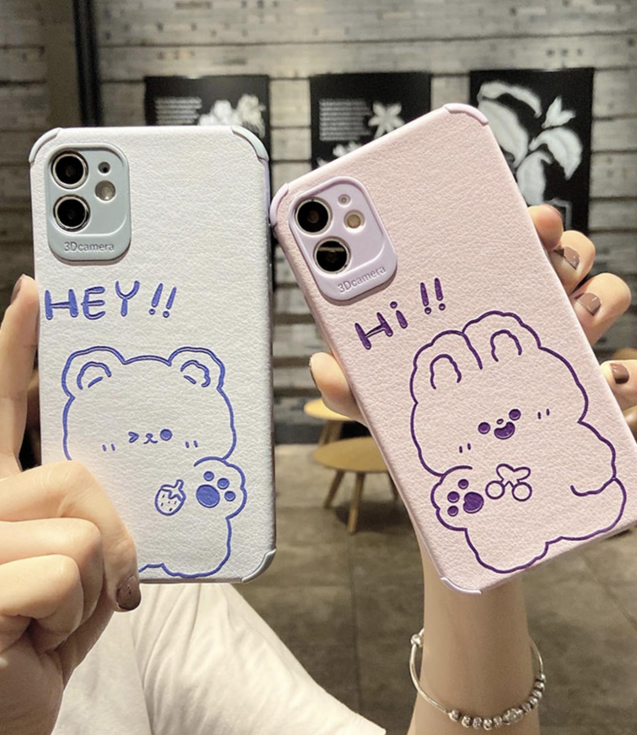 Cute bunny mobile phone case, bear mobile phone case