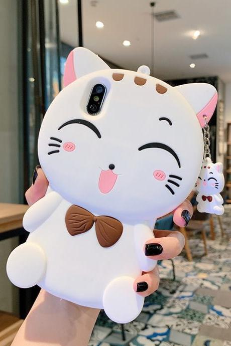 Cute cat silicone anti-drop phone case