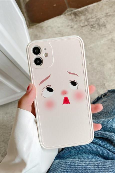 Cute looking up emoji phone case