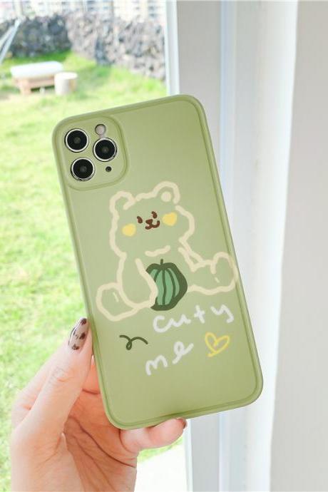 Cute watermelon bear shatter-resistant mobile phone protective case