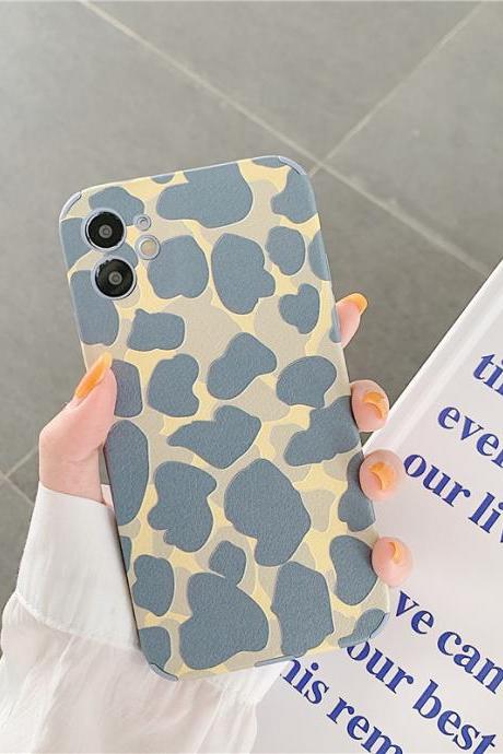 Blue cow pattern mobile phone case
