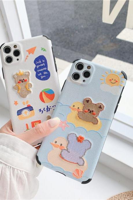 Cute cartoon bear mobile phone protective case