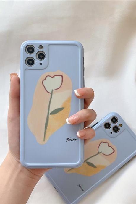 Cute blue flower mobile phone case