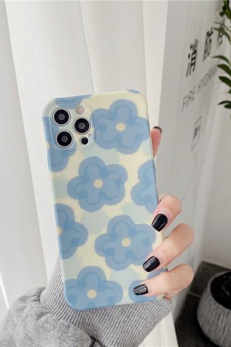 Blue ink flower mobile phone case